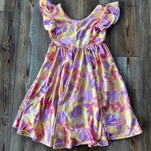 Dot Dot Smile Girls 5/6 peach Pink Purple Short Sleeve Twirl Dress